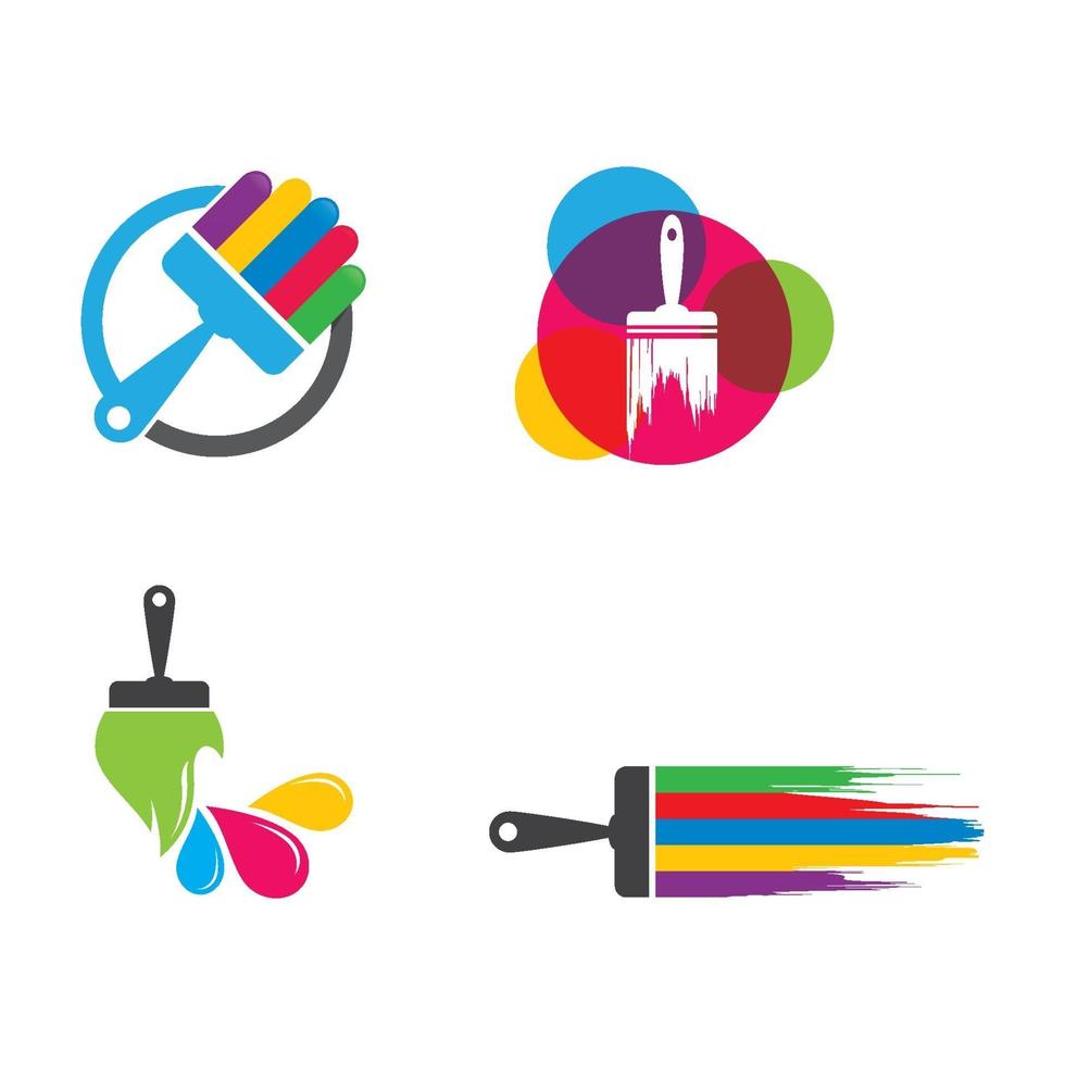 Pinsel Logo Bilder Illustration Set vektor