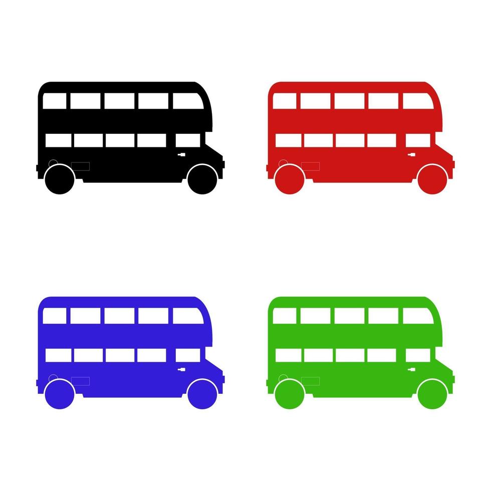 uppsättning engelsk buss på vit bakgrund vektor