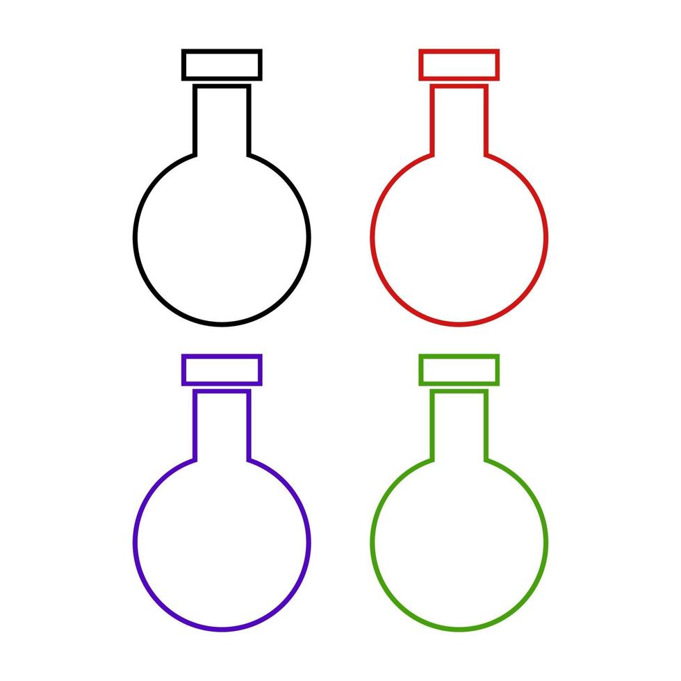 laboratoriekolv på vit bakgrund vektor