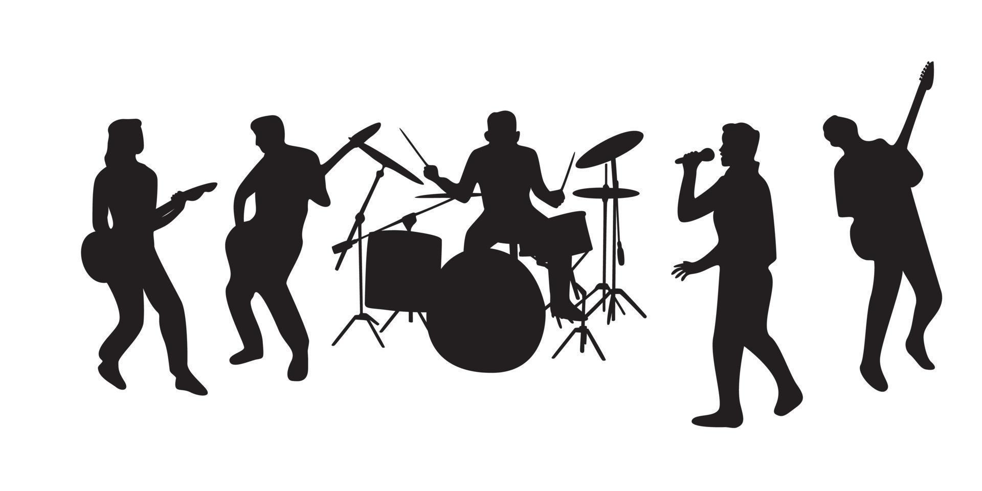 Band Silhouette Design. Musik- Konzert Vektor Illustration.