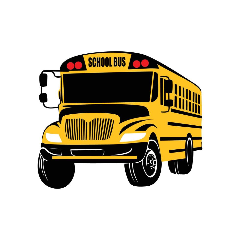 Schule Bus Silhouette Design. Fahrzeug zum Bildung. Schüler Transport Zeichen und Symbol. vektor