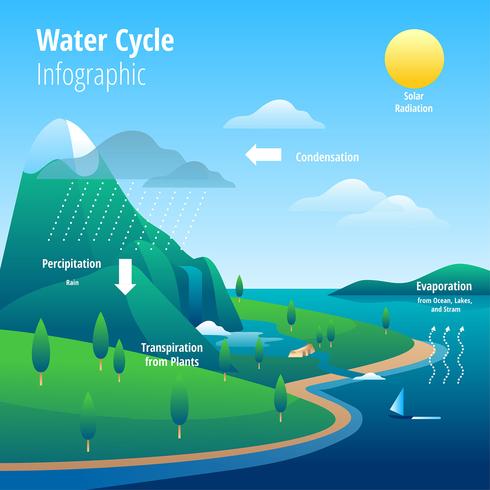 Vattencykel Infografisk Illustration vektor