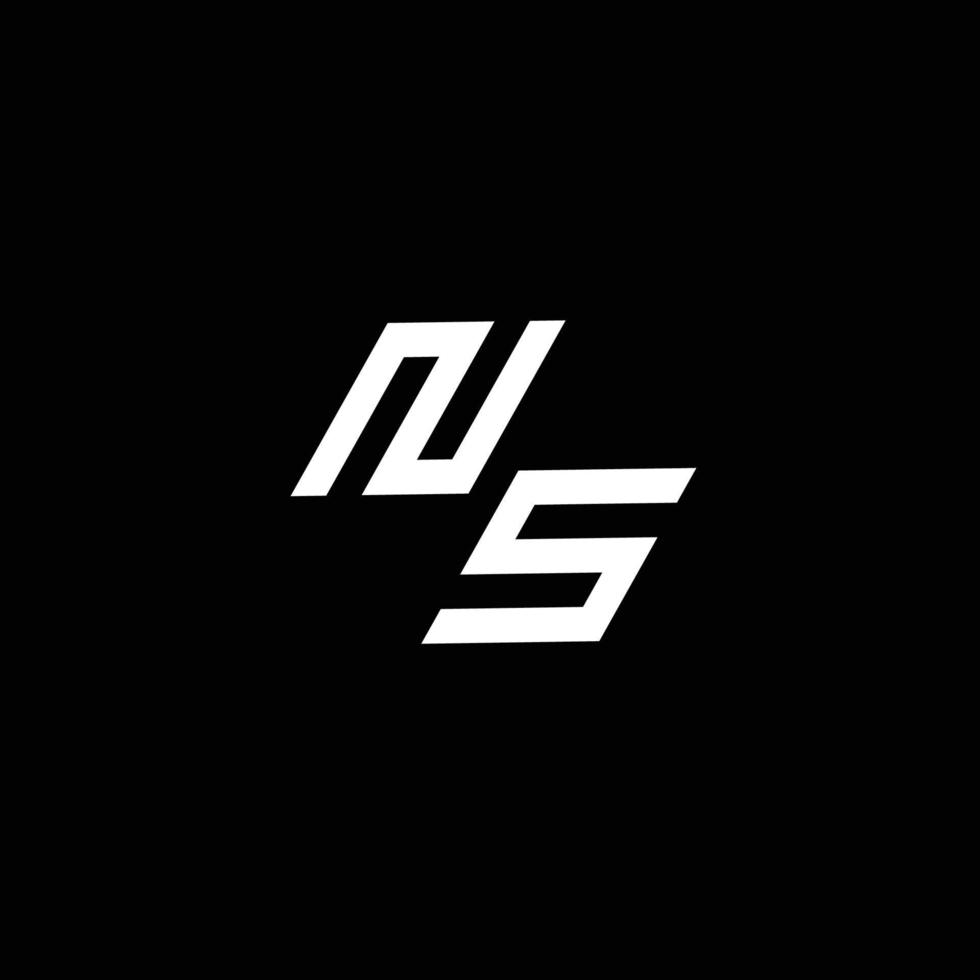 ns Logo Monogramm mit oben zu Nieder Stil modern Design Vorlage vektor