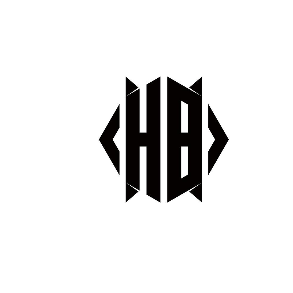 hb logotyp monogram med skydda form mönster mall vektor
