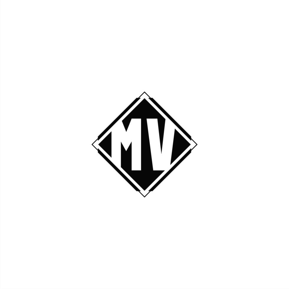 monogram logotyp design med diamant fyrkant form vektor