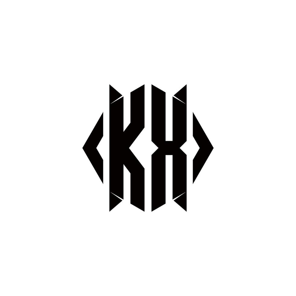 kx logotyp monogram med skydda form mönster mall vektor