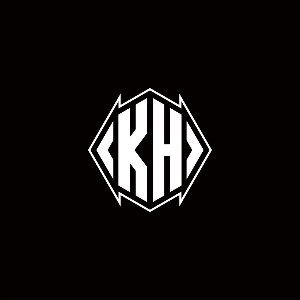 kh Logo Monogramm mit Schild gestalten Designs Vorlage vektor