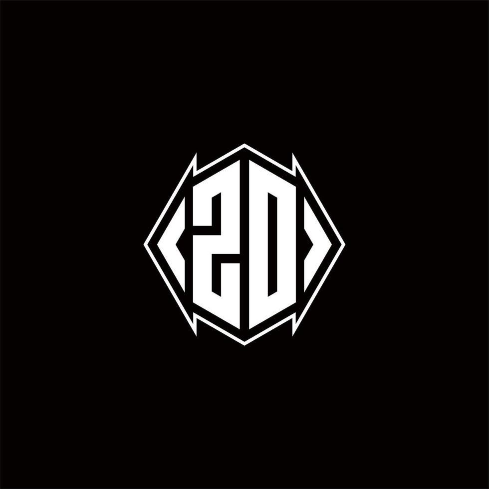 zd Logo Monogramm mit Schild gestalten Designs Vorlage vektor