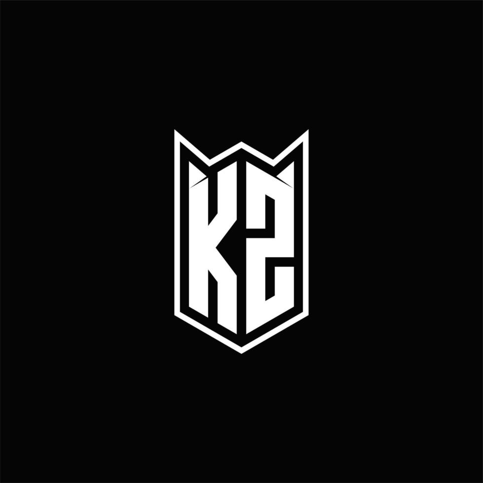 kz logotyp monogram med skydda form mönster mall vektor