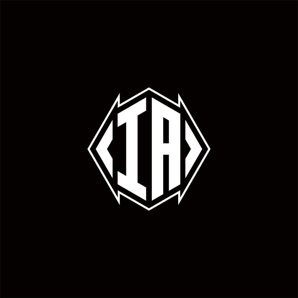 ia Logo Monogramm mit Schild gestalten Designs Vorlage vektor