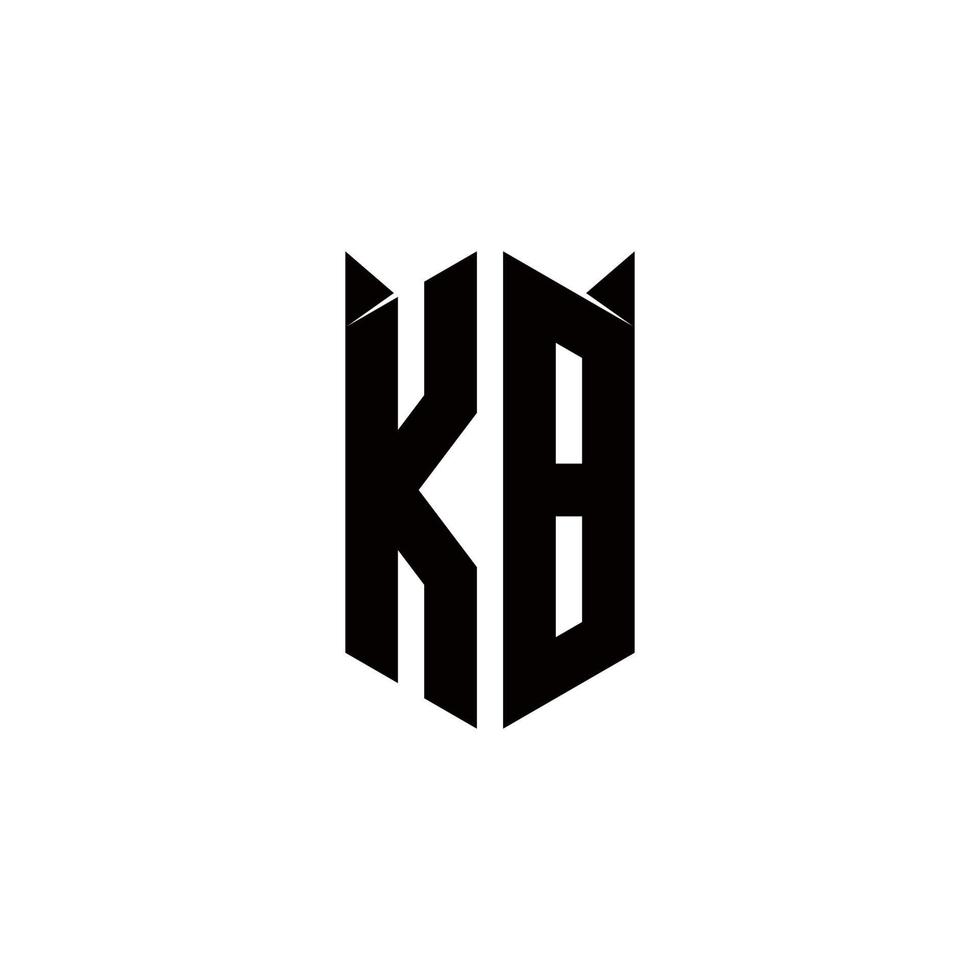 kb logotyp monogram med skydda form mönster mall vektor