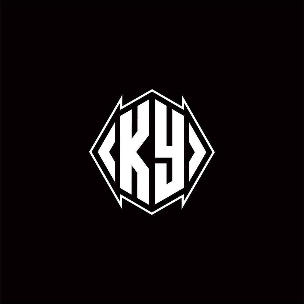 ky Logo Monogramm mit Schild gestalten Designs Vorlage vektor