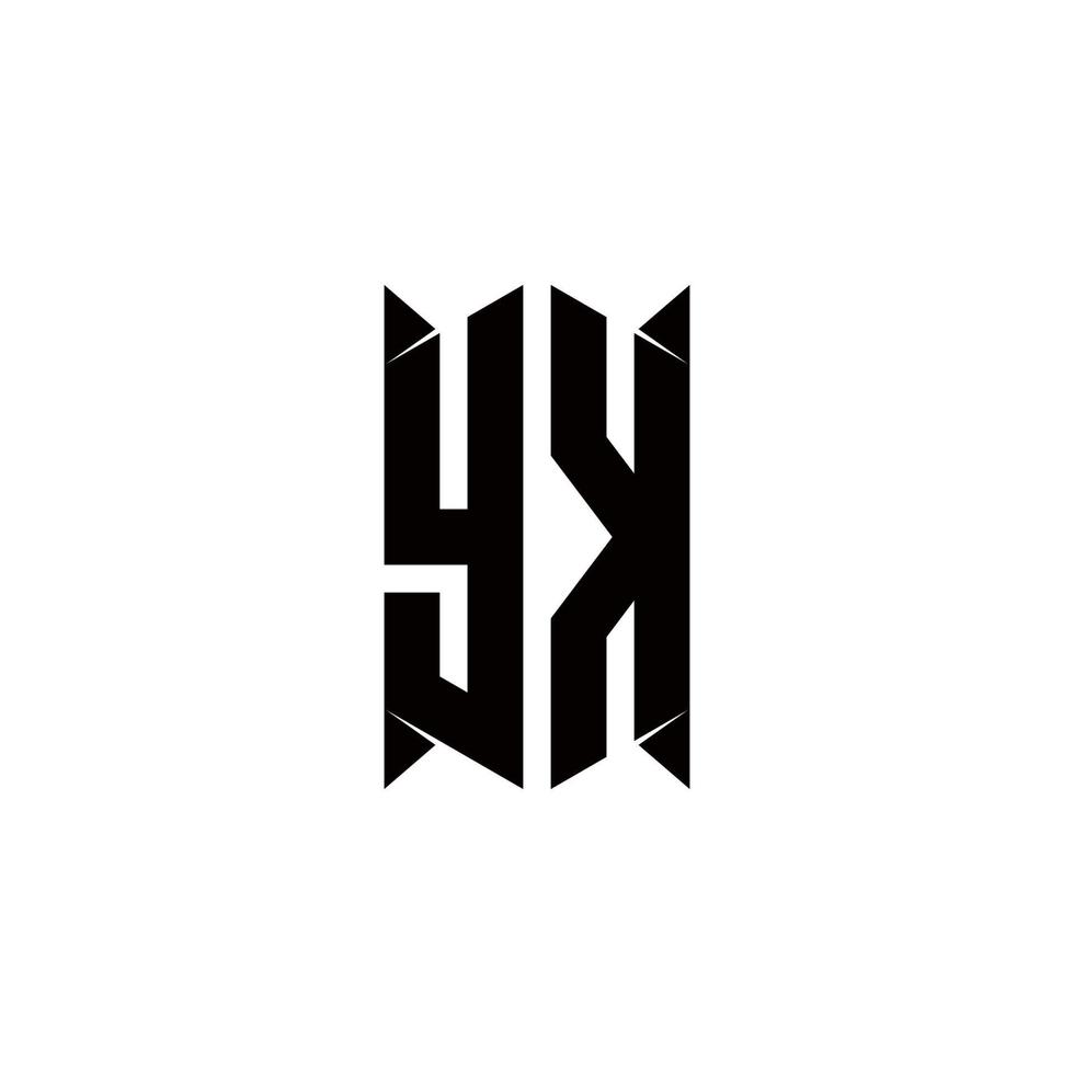 yk Logo Monogramm mit Schild gestalten Designs Vorlage vektor