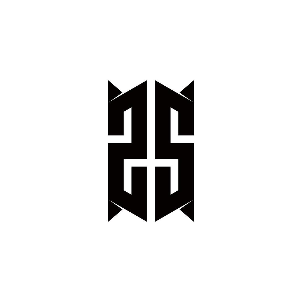 zs logotyp monogram med skydda form mönster mall vektor