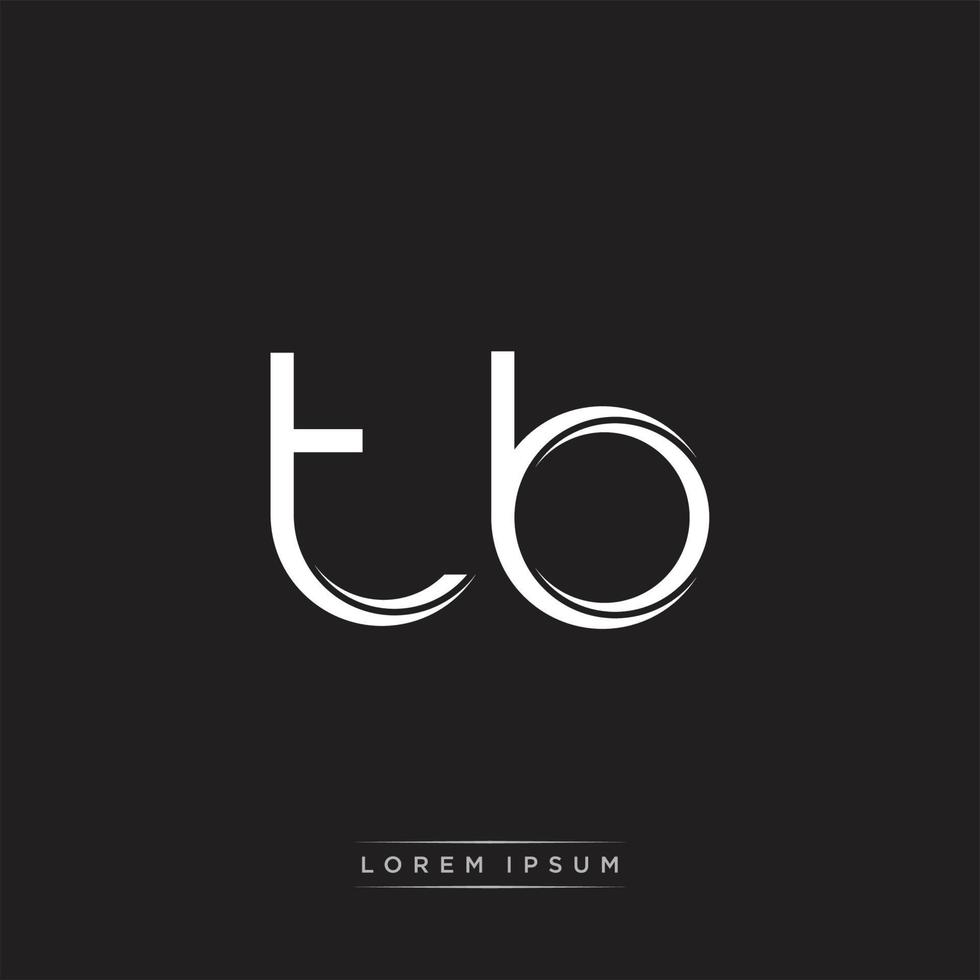 tb Initiale Brief Teilt Kleinbuchstaben Logo modern Monogramm Vorlage isoliert auf schwarz Weiß vektor