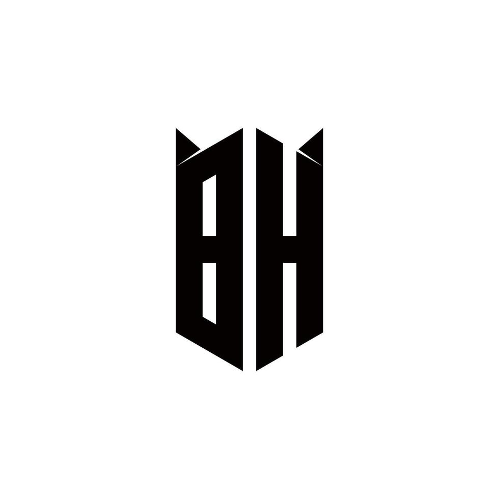 bh Logo Monogramm mit Schild gestalten Designs Vorlage vektor