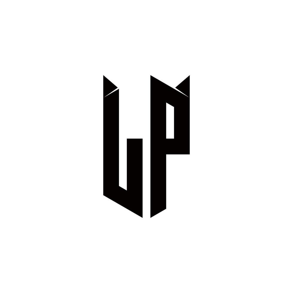 lp Logo Monogramm mit Schild gestalten Designs Vorlage vektor