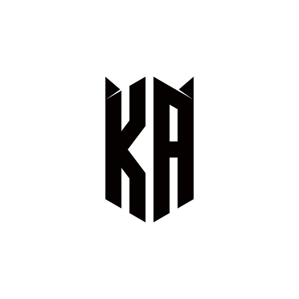 ka Logo Monogramm mit Schild gestalten Designs Vorlage vektor