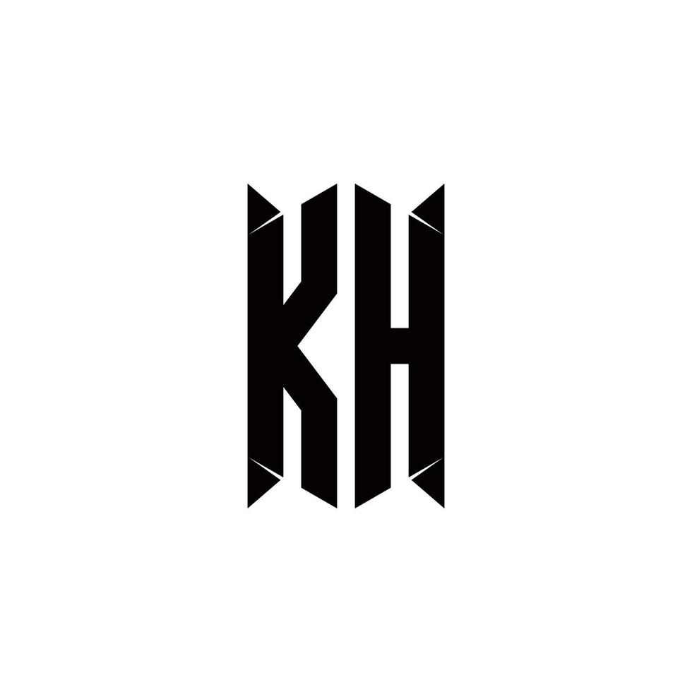 kh Logo Monogramm mit Schild gestalten Designs Vorlage vektor