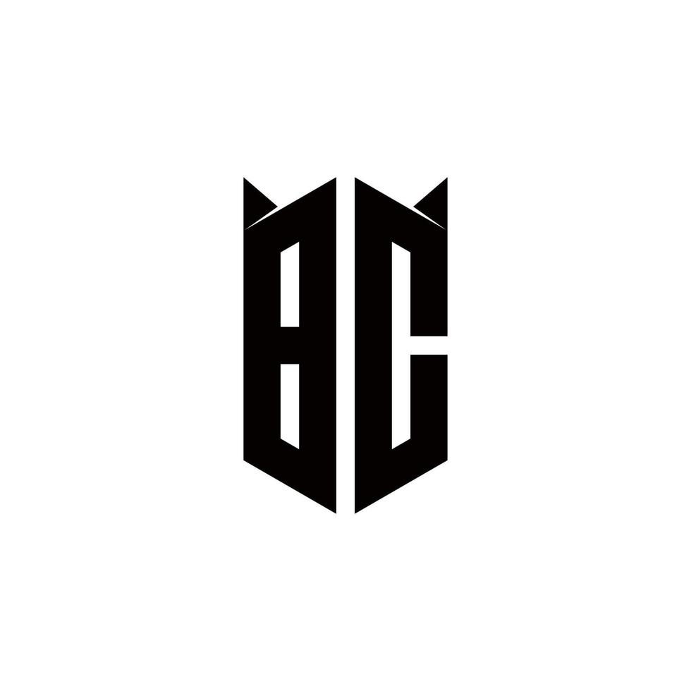 bc Logo Monogramm mit Schild gestalten Designs Vorlage vektor