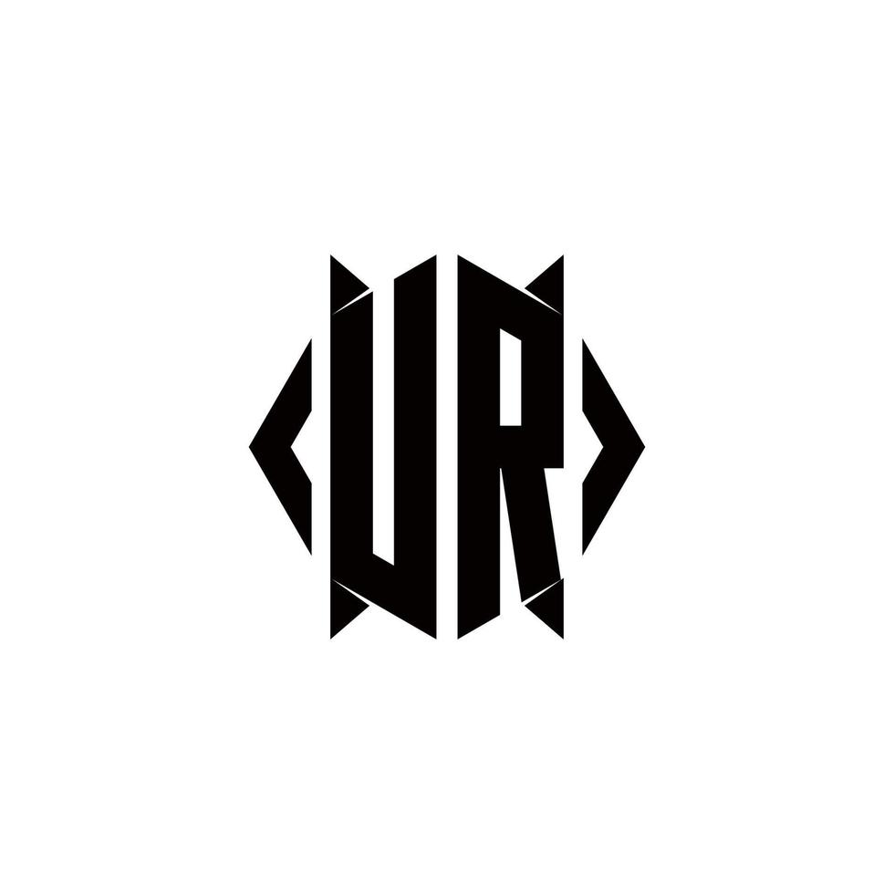 ur logotyp monogram med skydda form mönster mall vektor