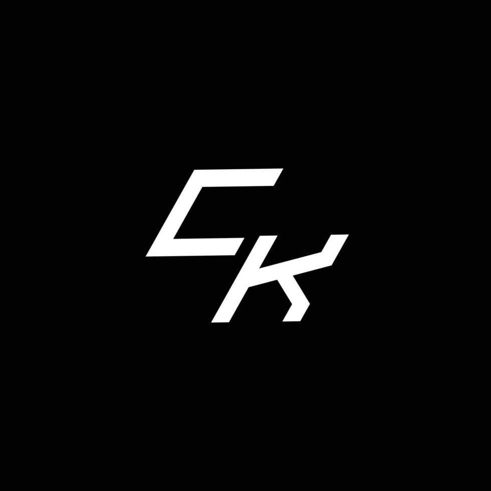 ck Logo Monogramm mit oben zu Nieder Stil modern Design Vorlage vektor