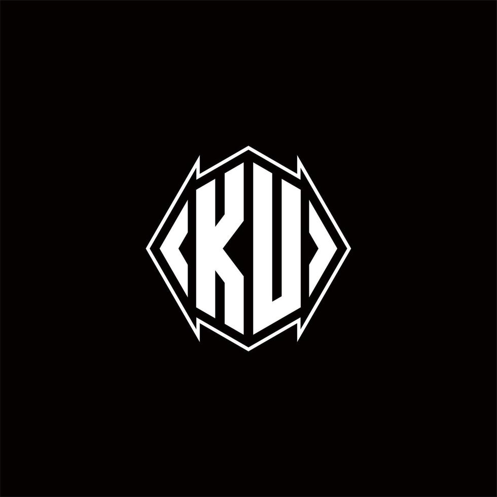 ku Logo Monogramm mit Schild gestalten Designs Vorlage vektor