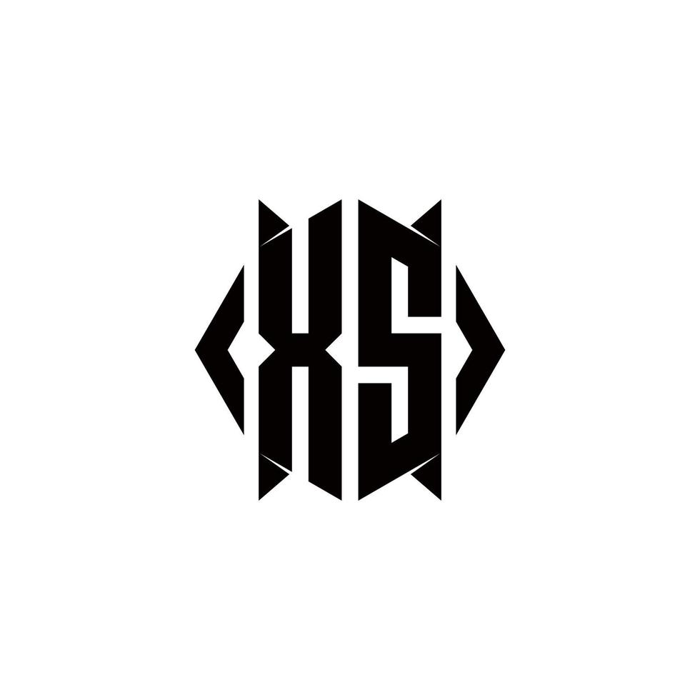 xs logotyp monogram med skydda form mönster mall vektor