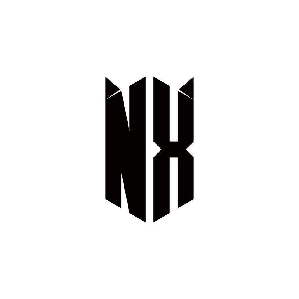 nx Logo Monogramm mit Schild gestalten Designs Vorlage vektor