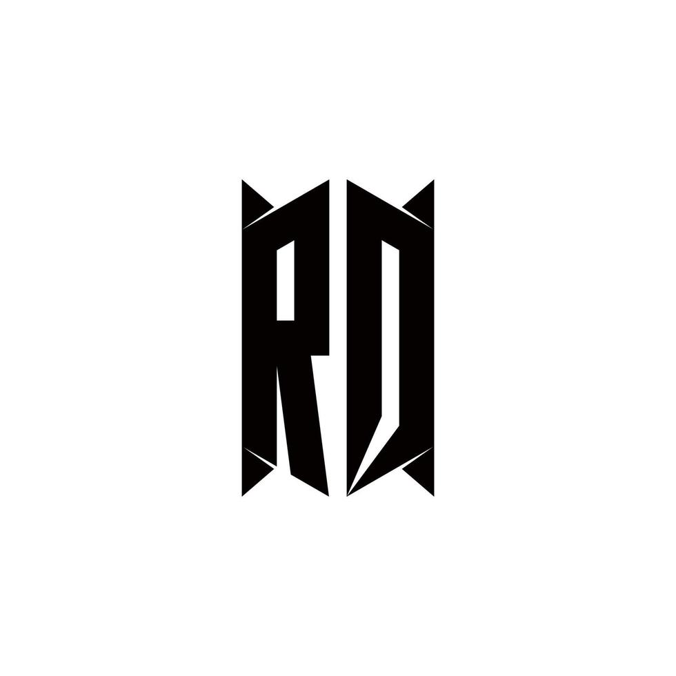 rq Logo Monogramm mit Schild gestalten Designs Vorlage vektor