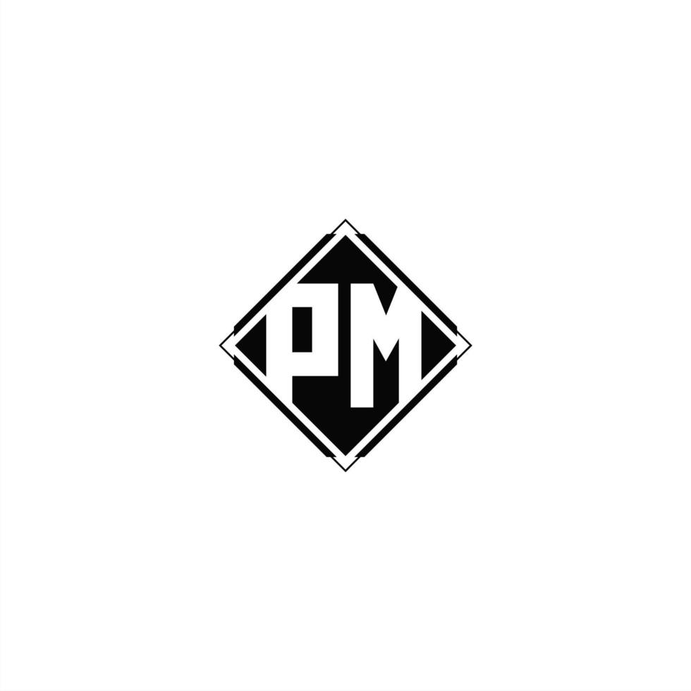 Monogramm Logo Design mit Diamant Platz gestalten vektor