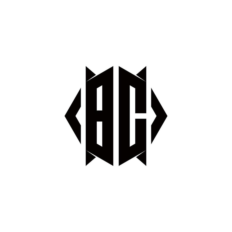 bc Logo Monogramm mit Schild gestalten Designs Vorlage vektor