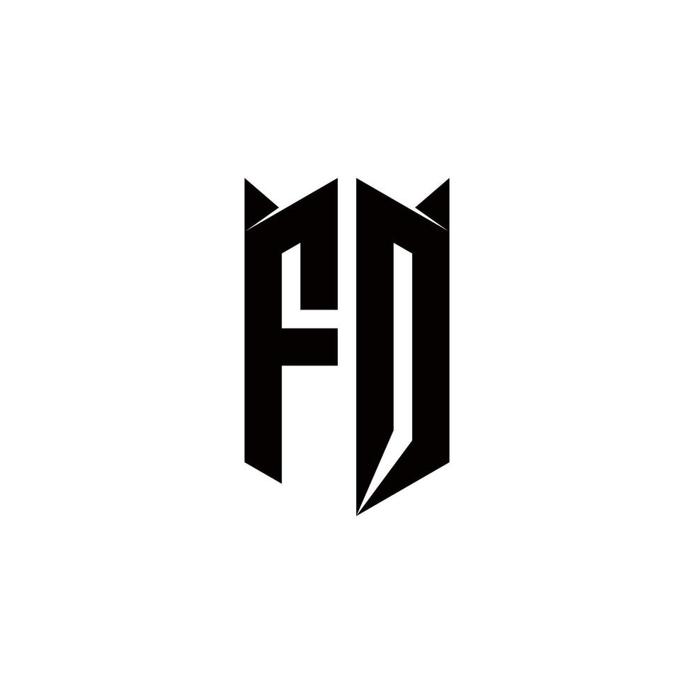 fq logotyp monogram med skydda form mönster mall vektor