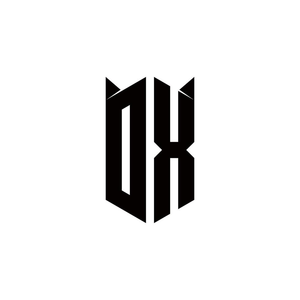 dx logotyp monogram med skydda form mönster mall vektor