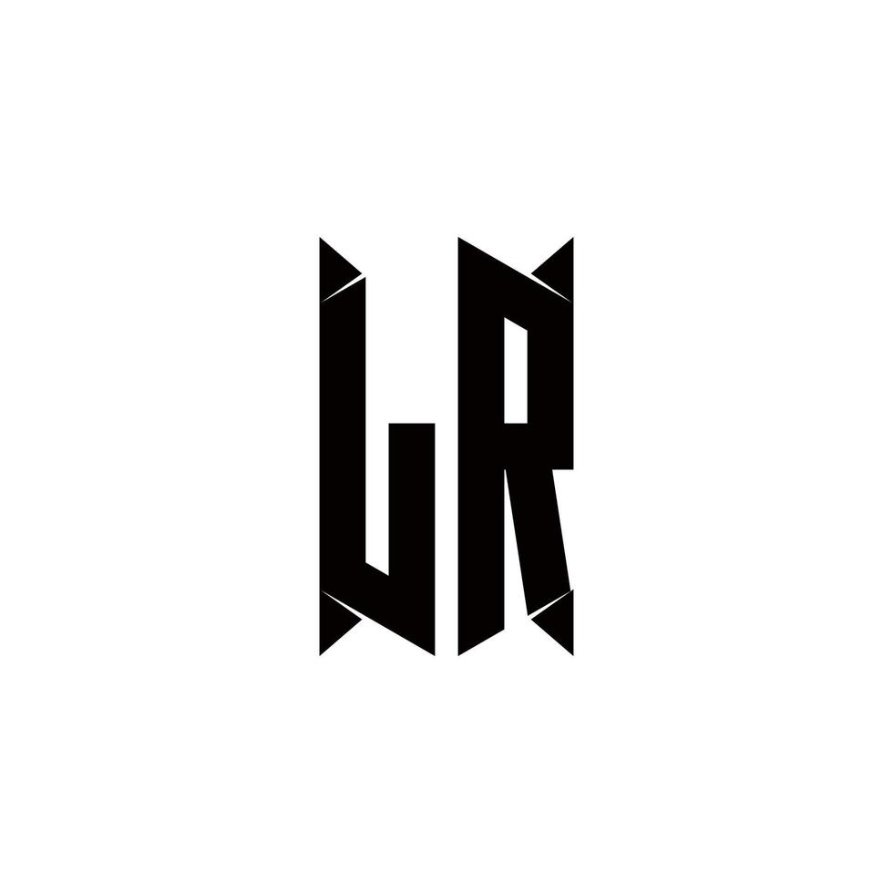 lr logotyp monogram med skydda form mönster mall vektor