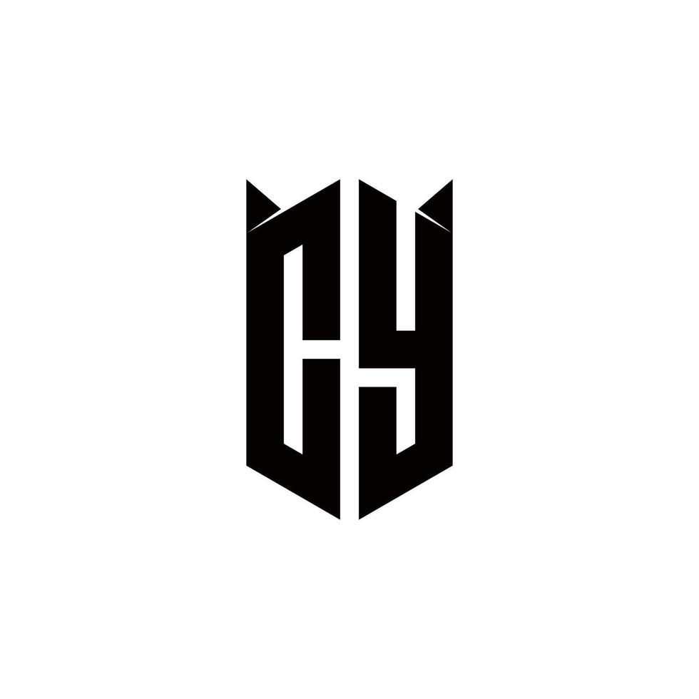 cy Logo Monogramm mit Schild gestalten Designs Vorlage vektor