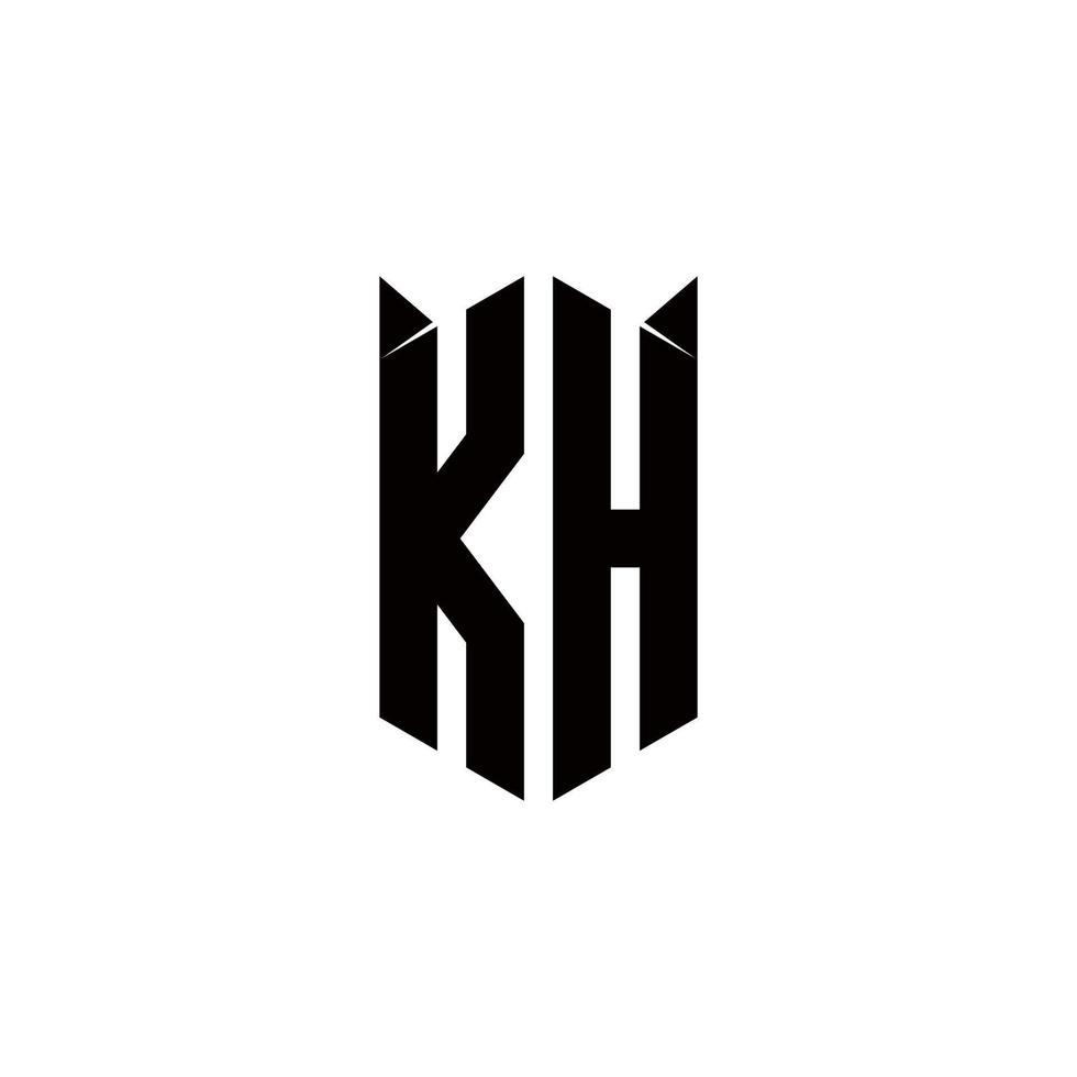 kh Logo Monogramm mit Schild gestalten Designs Vorlage vektor