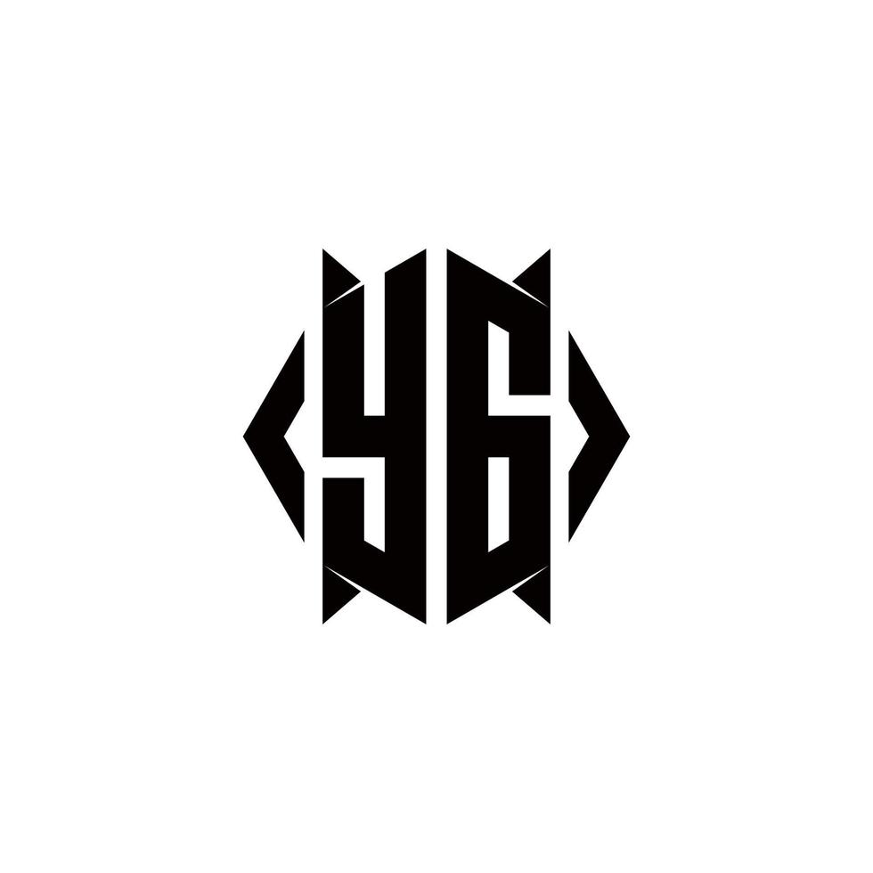 yg logotyp monogram med skydda form mönster mall vektor