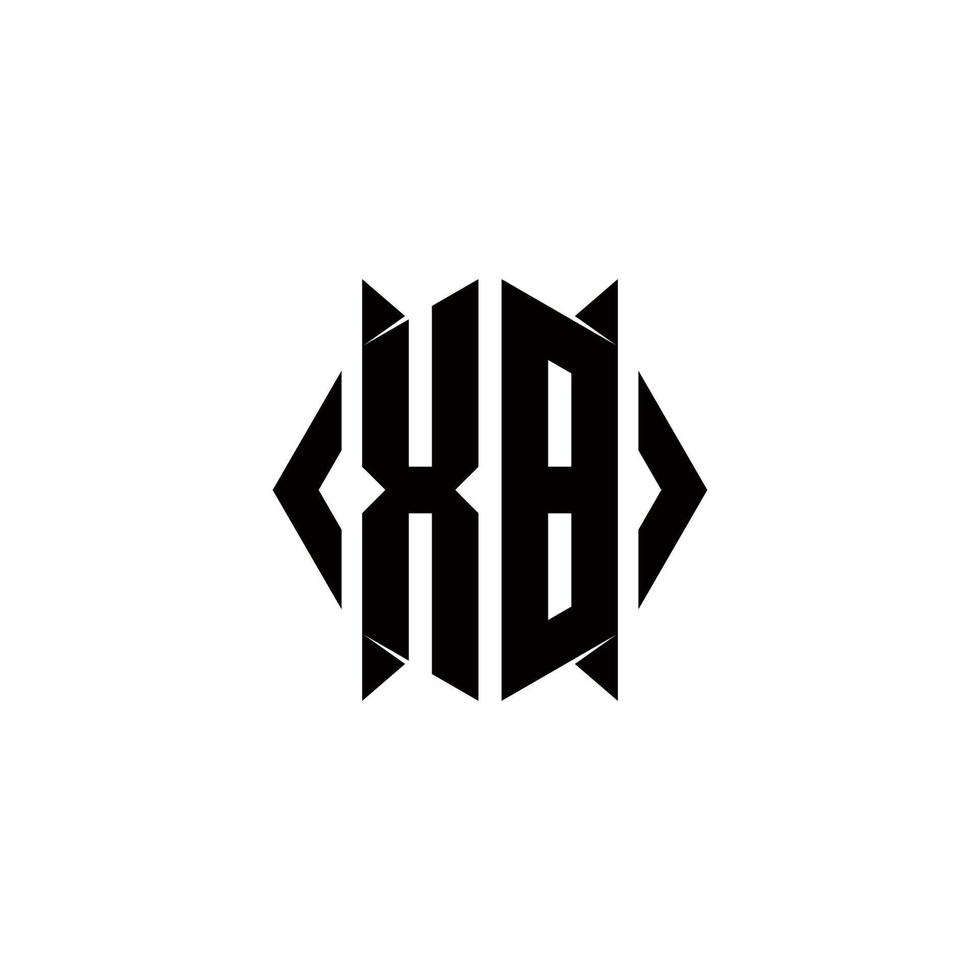 xb logotyp monogram med skydda form mönster mall vektor