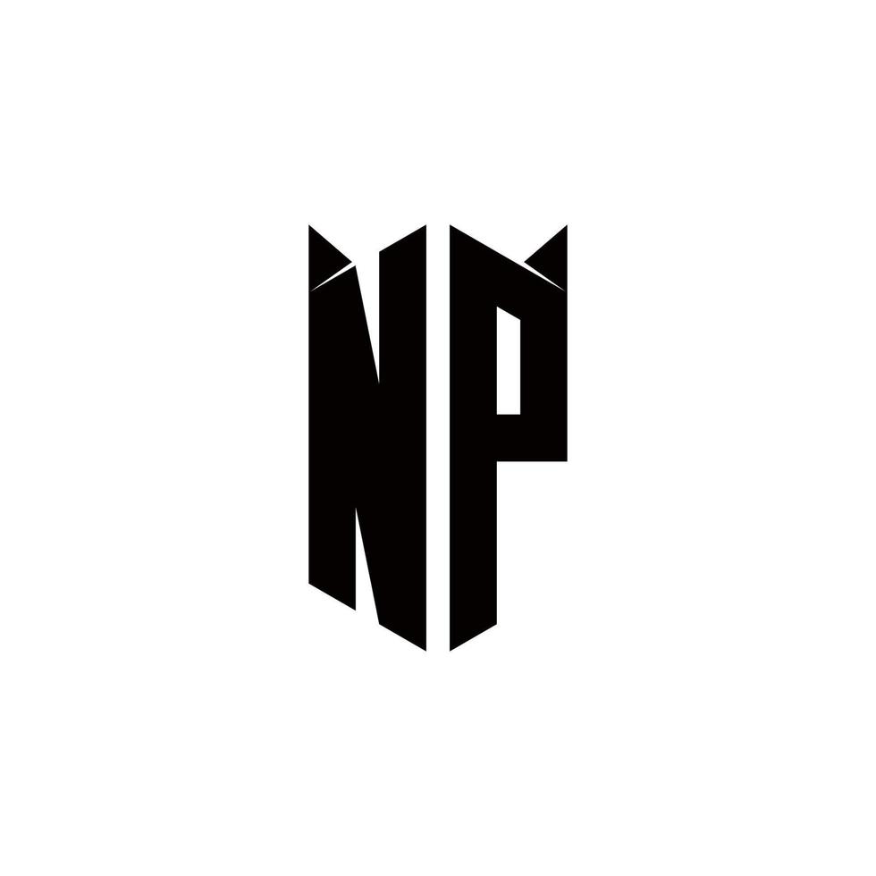 np Logo Monogramm mit Schild gestalten Designs Vorlage vektor