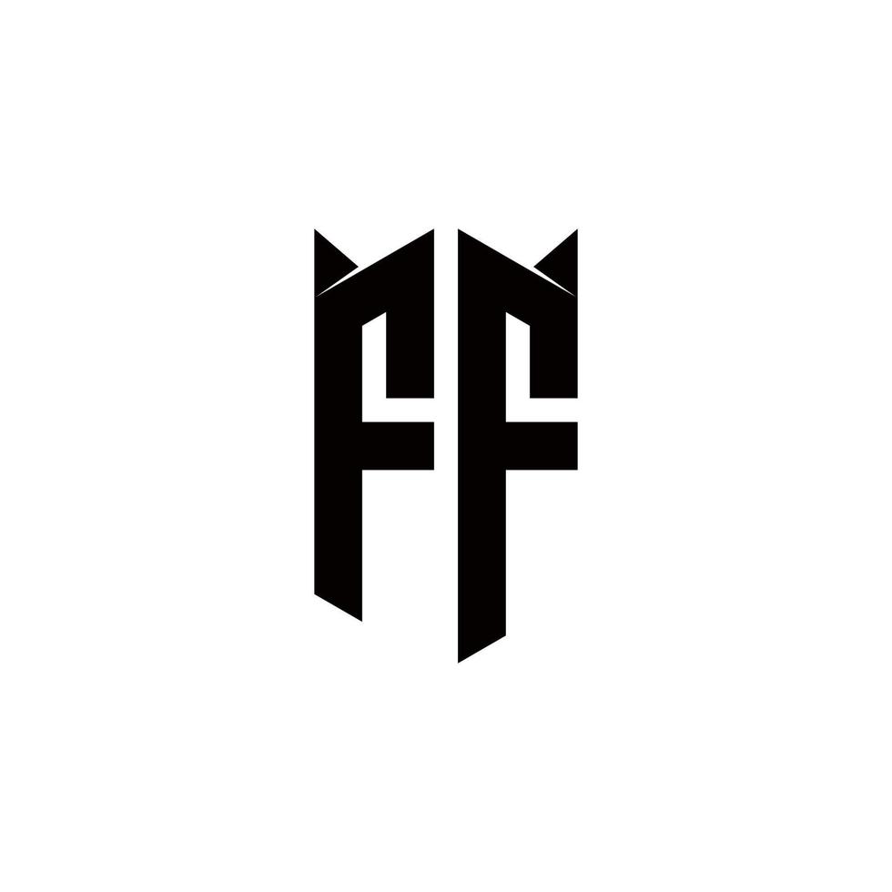 ff logotyp monogram med skydda form mönster mall vektor