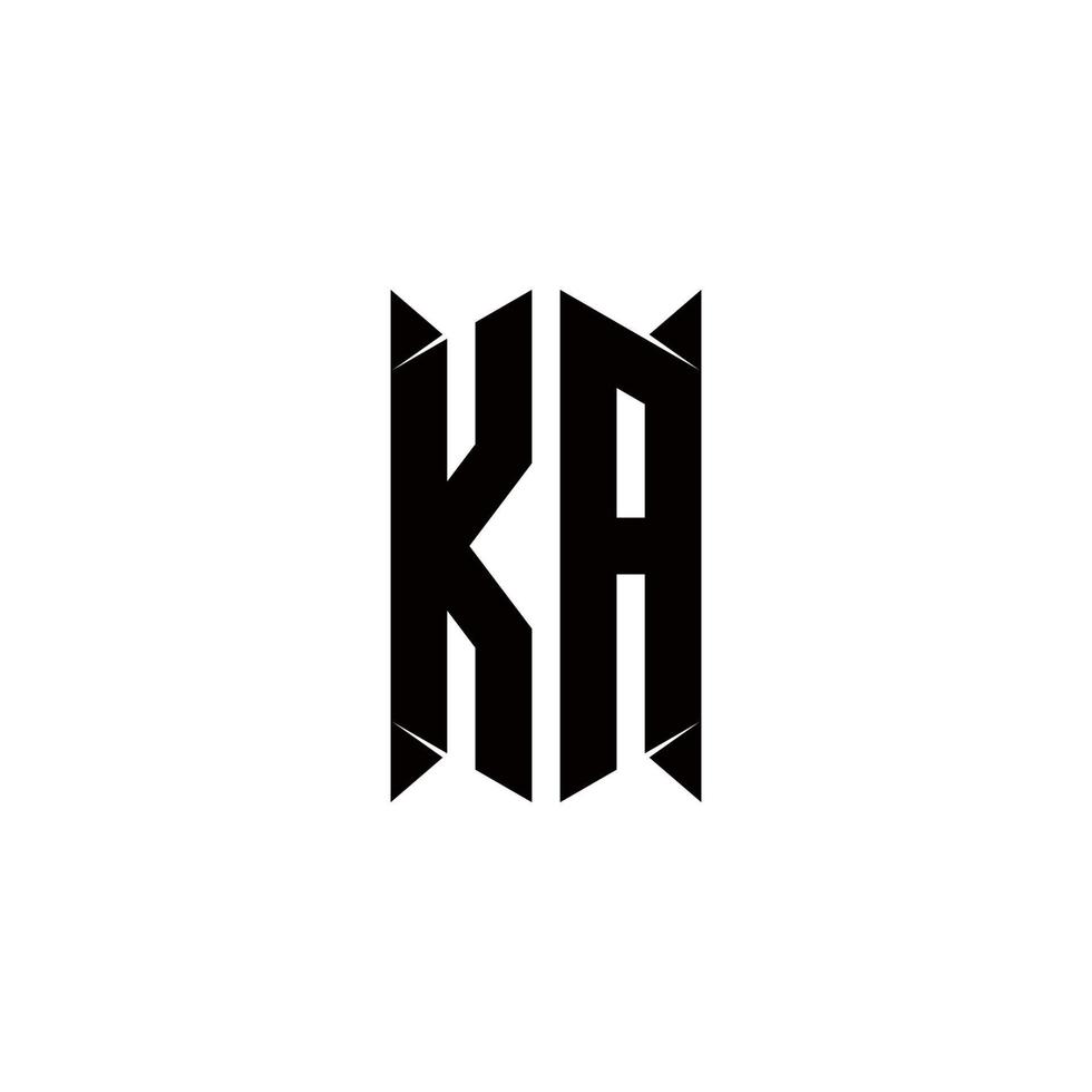 ka Logo Monogramm mit Schild gestalten Designs Vorlage vektor