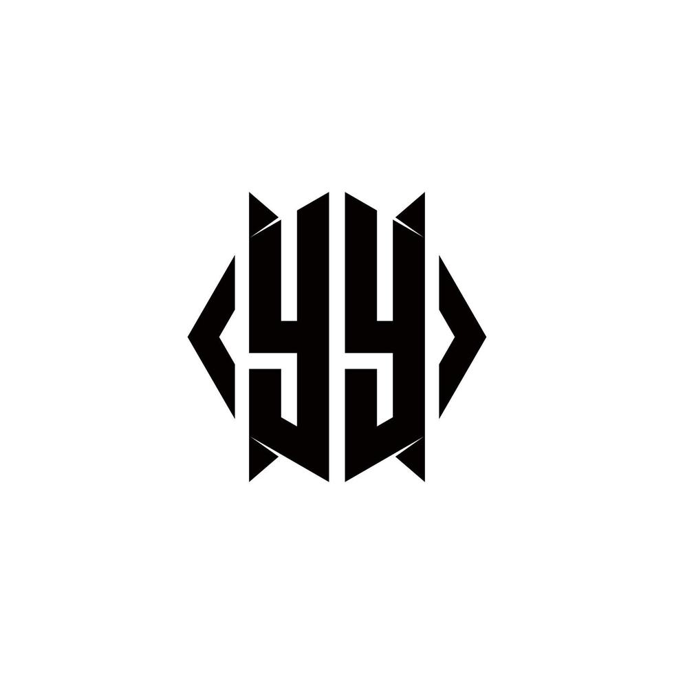 yy logotyp monogram med skydda form mönster mall vektor