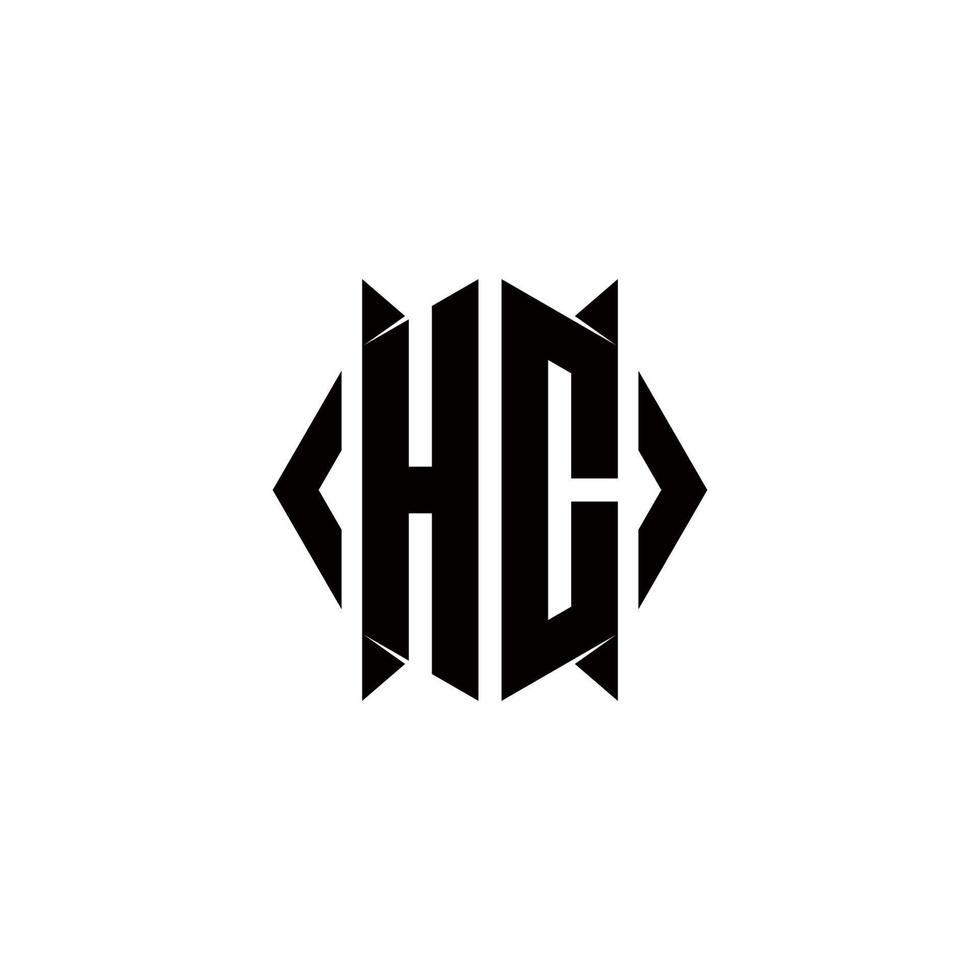 hc logotyp monogram med skydda form mönster mall vektor