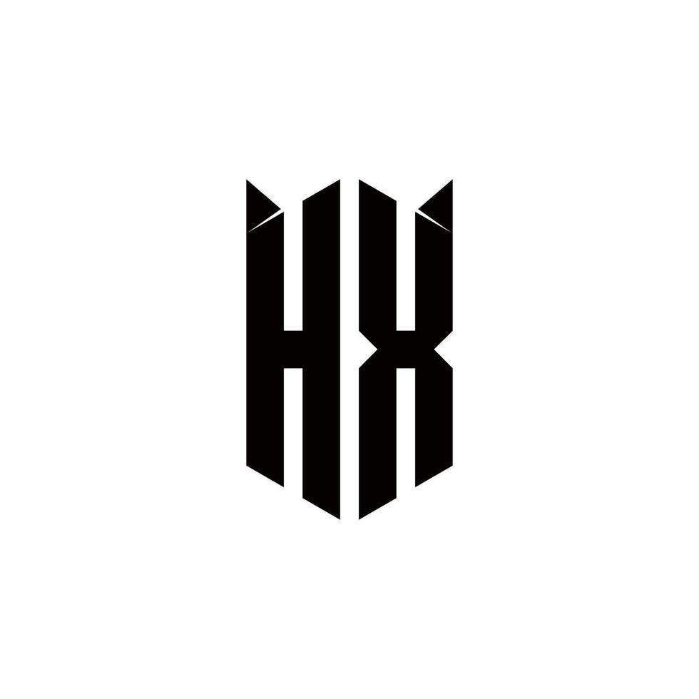 hx Logo Monogramm mit Schild gestalten Designs Vorlage vektor