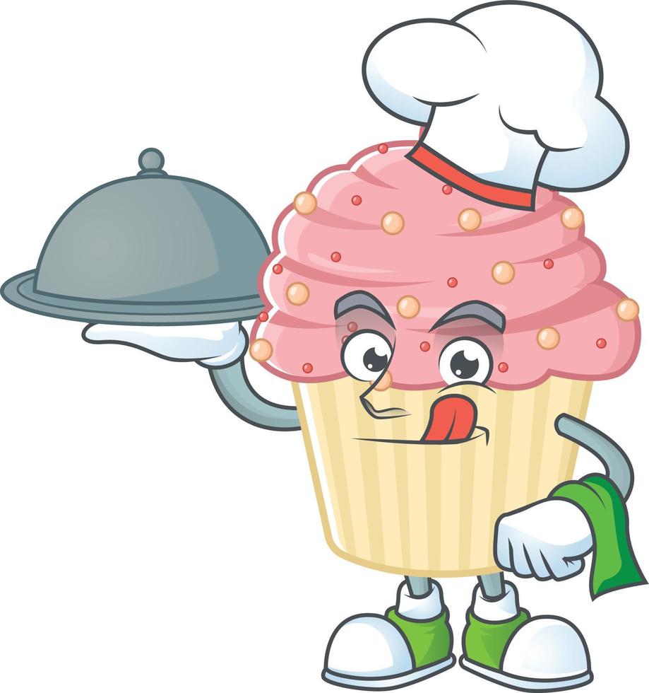 jordgubb muffin tecknad serie karaktär vektor