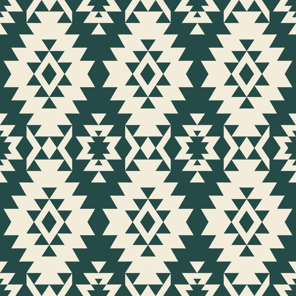 navajo vit-grön mönster. aztec navajo geometrisk form sömlös mönster bakgrund. etnisk sydväst mönster använda sig av för tyg, textil, Hem interiör dekoration element, klädsel, omslag vektor