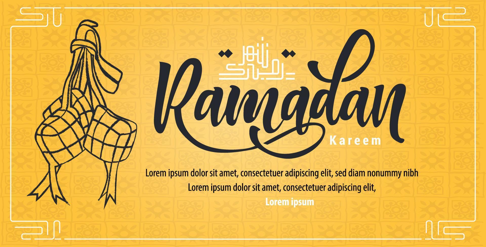 ramadan kareem islamic bakgrund design med arabicum kalligrafi vektor