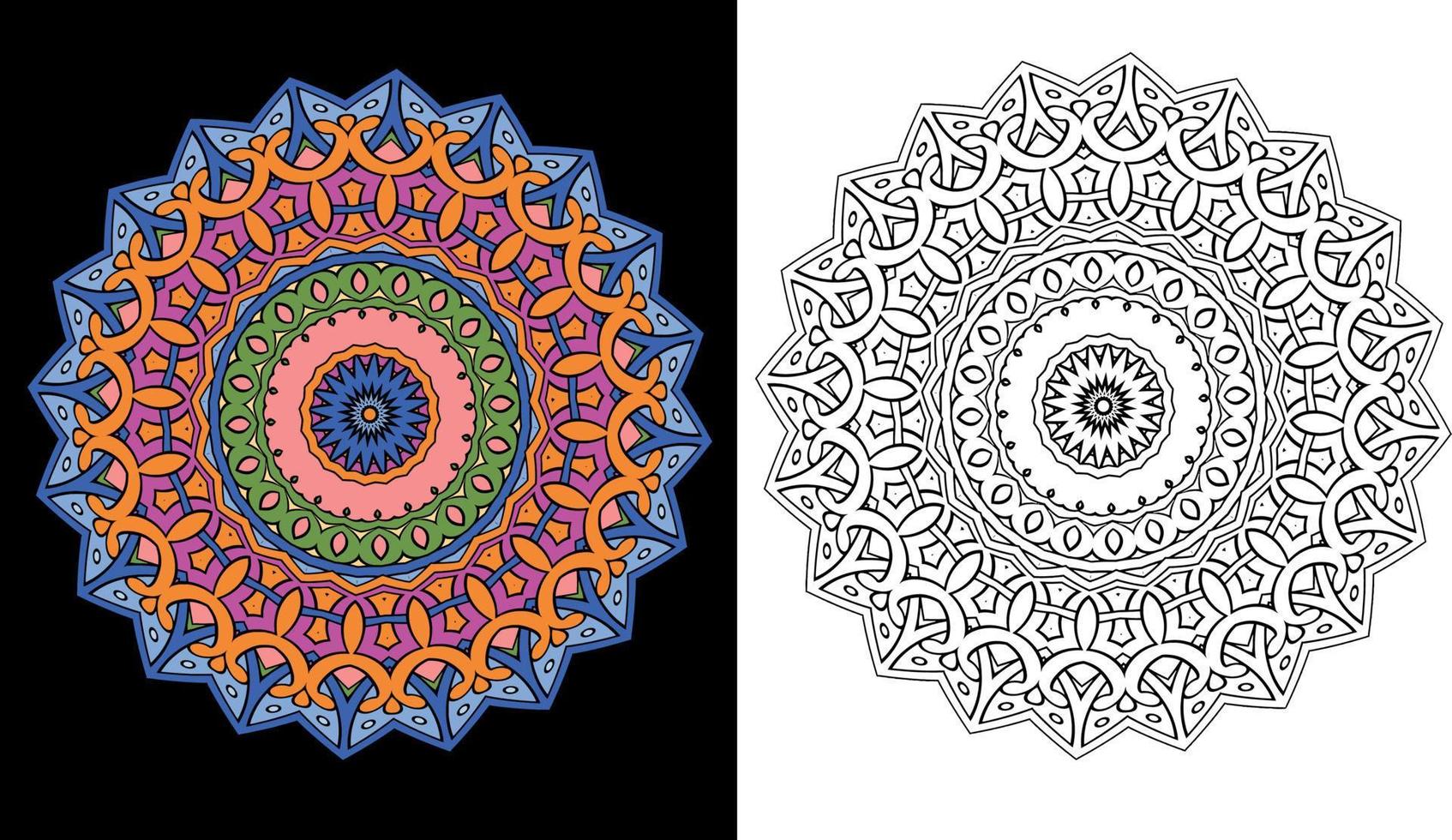 färgrik mandalas för färg bok. dekorativ runda ornament. ovanlig blomma form. vektor