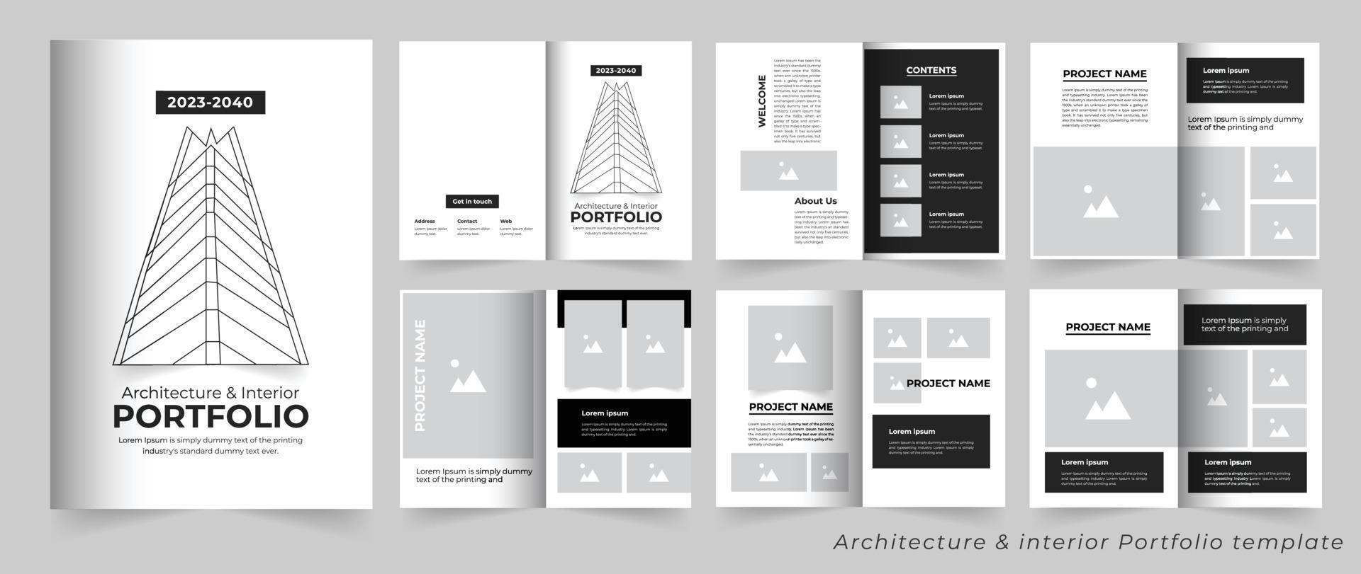 Portfolio Design die Architektur Portfolio oder Innere Portfolio vektor